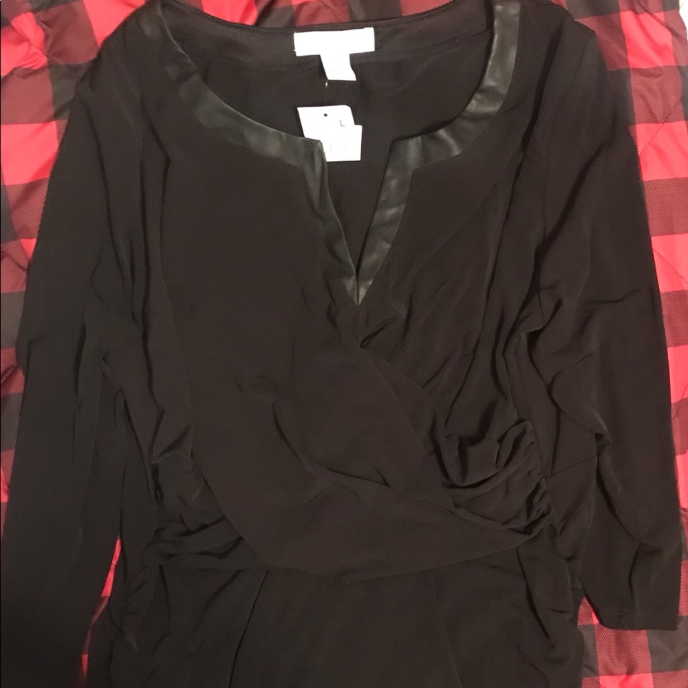 🤰Black rouched long-sleeve dress Maternity L 🤰💗